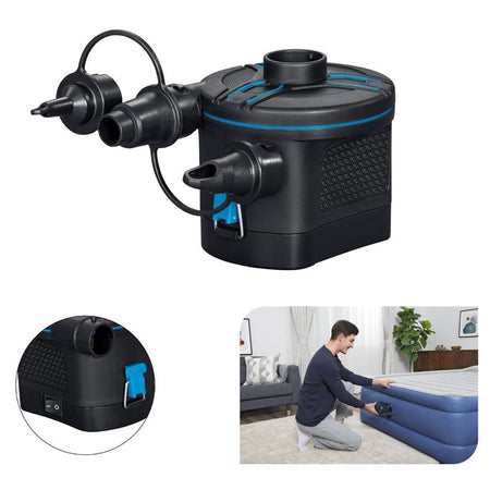 Pompa Di Gonfiaggio Elettrica Powertouch A Batterie Con 3 Adattatori 12x11x10cm 62254