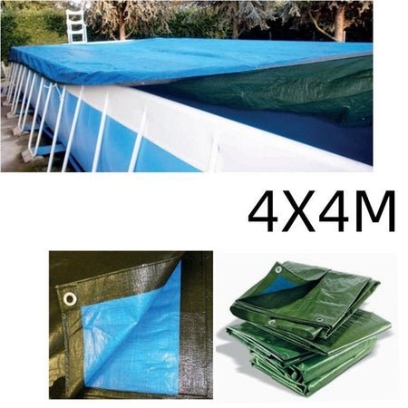 Telone Rafia 100gr Copertura Per Piscina 4x4mt Impermeabile Resistente Occhielli 401785