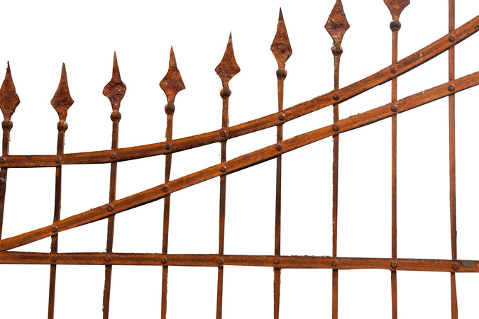 Biscottini Cancello in ferro pieno finitura antico anticata L348xPR10xH270 cm. Made in Italy