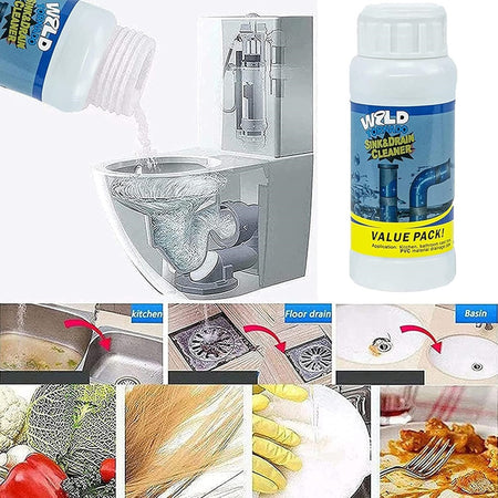 Set Da 2pz Detergente Per Lavandini Scarichi Potente Polvere Per Pulizia Tubi Cucina Wc