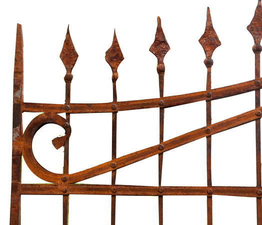 Biscottini Cancello in ferro pieno finitura antico anticata L348xPR10xH270 cm. Made in Italy