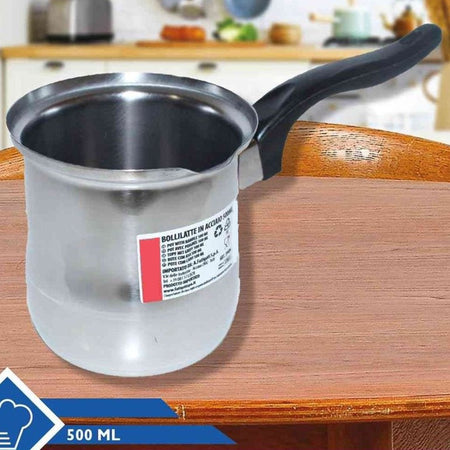 Bollitore Bollilatte Pentolino In Acciaio Inox 300/400/500/1000ml Con Manico Ergonomico