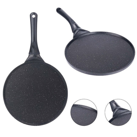 Padella Antiaderente Piastra Liscia Tonda Per Crepes Nera Accessori Per Cucinare 624388