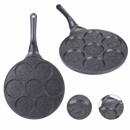 Padella Antiaderente Per Pancake Uova Cialde Con 7 Stampi Forme Animali Rotonde 624391
