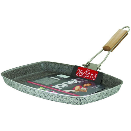 Bistecchiera Rettangolare 26x34xh3cm Con Rivestimento Antiaderente Antigraffio 025927m
