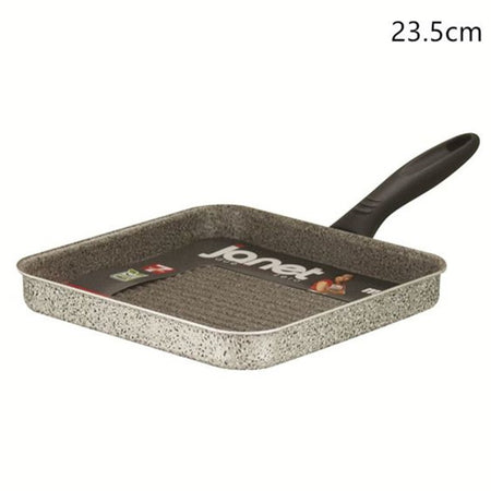 Bistecchiera Quadrata In Alluminio Antiaderente Antigraffio Da 14,5/23,5 Cm Con Manico