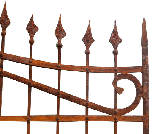 Biscottini Cancello in ferro pieno finitura antico anticata L348xPR10xH270 cm. Made in Italy