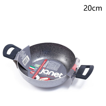 Padella Alta Tegame Rivestimento Antiaderente 7 Strati Con 2 Manici ø 16-20-24-28-32 Cm
