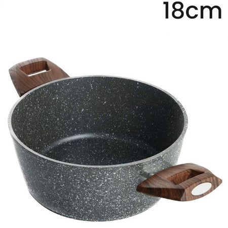Casseruola Con 2 Manici Legno Pentola Antiaderente Antigraffio Per Induzione Da ø16 A 24cm
