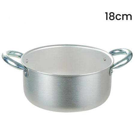 Casseruola Pentola In Alluminio Con 2 Maniglie Metallo ø16-18 Cm Utensile Per Cucina