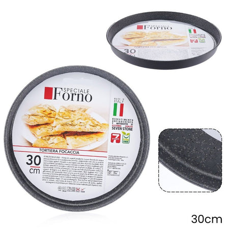 Teglia Stampo Tortiera Focaccia Tonda Antiaderente Antigraffio Da Forno ø22-26-28-30-32cm