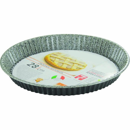 Teglia Stampo Crostata Tonda Con Bordo Festonata ø28-32 Cm Antiaderente Antigraffio