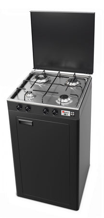 CFParker Fornello Cucina a Gas Gpl / Metano 4 fuochi grigio grafite piano acciaio inox 3,5 Kw Mobile 541GSPGP/C