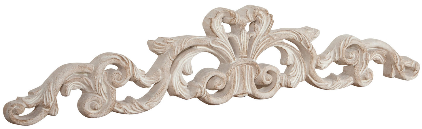 Biscottini Sopraporta in legno finitura bianco anticato