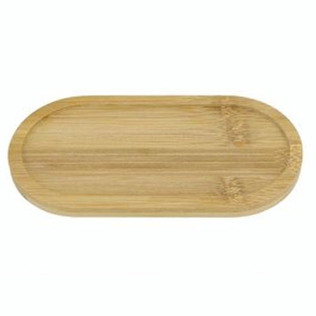 Vassoio Multiuso In Bambù Decorativo Organizer Ovale Per Cucina Bagno 17.5x9cm 10851