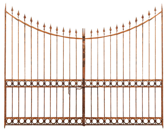 Biscottini Cancello in ferro pieno finitura antico anticata L345xPR10xH270 cm. Made in Italy
