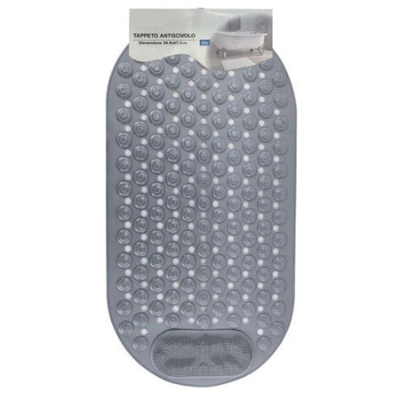 Tappeto Tappetino Antiscivolo Per Vasca Da Bagno Doccia 34.5 X 67.5 Cm Grigio 10791