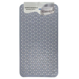 Tappeto Antiscivolo Intreccio Geometrico Grigio Per Vasca Da Bagno Doccia 40x74cm 10799