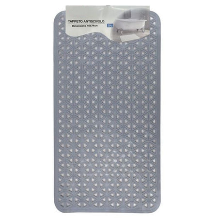 Tappeto Antiscivolo Intreccio Geometrico Grigio Per Vasca Da Bagno Doccia 40x74cm 10799