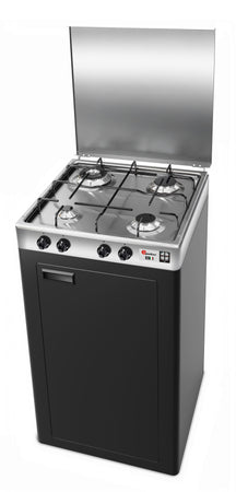 CFParker Fornello Cucina a Gas Gpl / Metano 4 fuochi acciaio inox 3,5 Kw con Mobile grigio grafite 541ACCGP