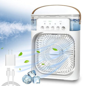 Mini Ventilatore Portatile Refrigeratore Luce Led A 7 Colori 3 Velocità 3 Modalità Spruzzo