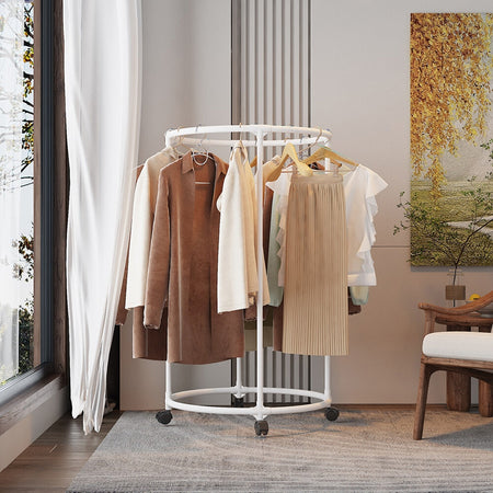Telaio Circolare Tondo Con Ruote 360° Supporto Rotante Per Negozio Abbigliamento