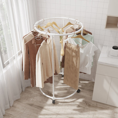 Telaio Circolare Tondo Con Ruote 360° Supporto Rotante Per Negozio Abbigliamento