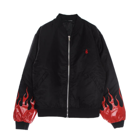 VISION OF SUPER Giubbotto Bomber Uomo Red Flames Bomber Black/red da uomo