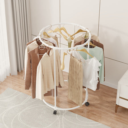 Telaio Circolare Tondo Con Ruote 360° Supporto Rotante Per Negozio Abbigliamento