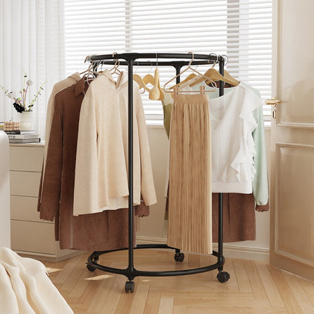 Telaio Circolare Tondo Con Ruote 360° Supporto Rotante Per Negozio Abbigliamento