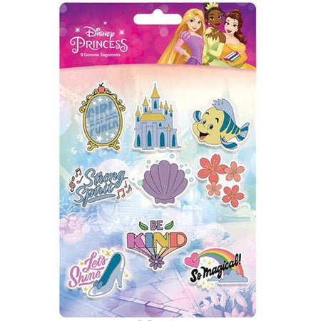 Kit Gomme Per Cancellare 9pz Sagomate Tema Principesse Cancelleria Bambine Scuola 955357