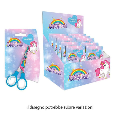 Set 24pz Forbici Scuola Decoro Unicorno Per Scuola Tempo Libero Cancelleria Bambine 738066