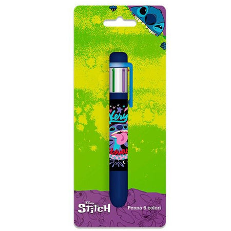 Penna Con 6 Colori Stitch Accessorio Scuola Regalo Cancelleria Per Bambini 961761