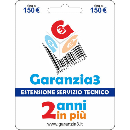 Garanzia 3 Estensione del Servizio Tecnico 2 Anni Fino a 150,00 Euro - Garanzia3