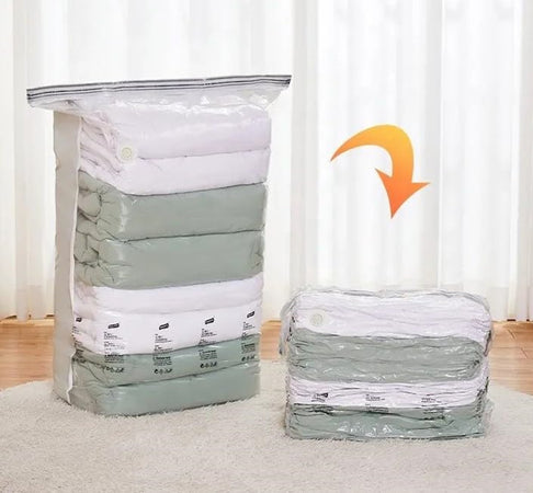 Sacchetto Borsa Sottovuoto Vestiti Piumini Casa Nessuna Pompa Salvaspazio Armadio 80x100x38cm