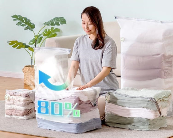 Sacchetto Borsa Sottovuoto Vestiti Piumini Casa Nessuna Pompa Salvaspazio Armadio 80x100x38cm