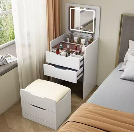 Mobile Toeletta Postazione Trucco Con Specchio Luci Sgabello Nascosto Con Cassetti