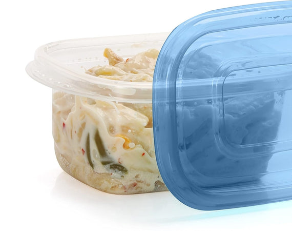 Set 21pz Contenitori Con Coperchi Per Alimenti In Plastica Trasparenti Impilabili Microonde