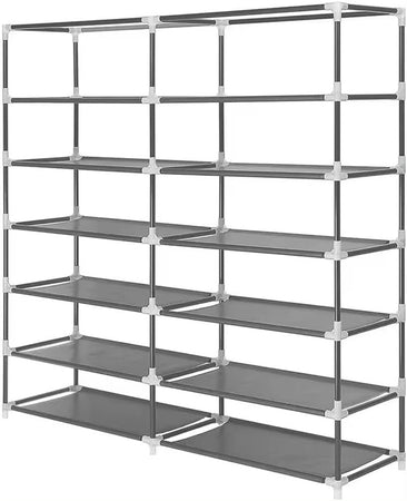 Scarpiera In Tessuto Acciaio Portascarpe Autoportante Ripiani Impermeabili Armadietto