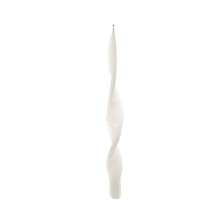 Candela Fiamma spirale lucida a cera Bianca decorazione natalizia