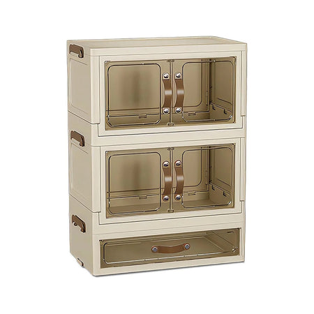 Mobiletto Organizer Pieghevole A 2 Ripiani Con Cassetto Armadietto Da Scrivania Camera