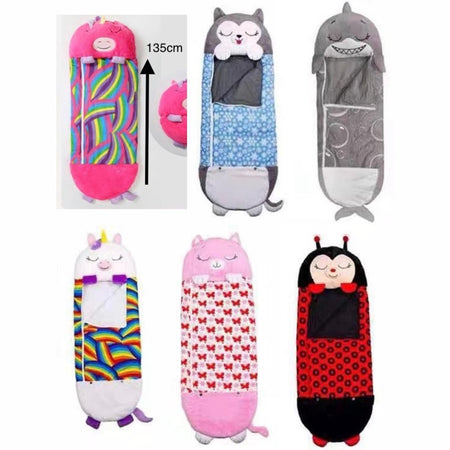 Sacco A Pelo Per Bambini Con Cuscino Morbido Confortevole Pieghevole 2in1 Campeggio Casa