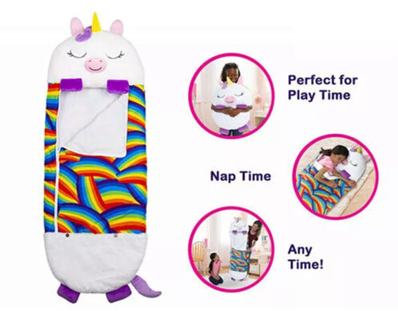 Sacco A Pelo Per Bambini Con Cuscino Morbido Confortevole Pieghevole 2in1 Campeggio Casa