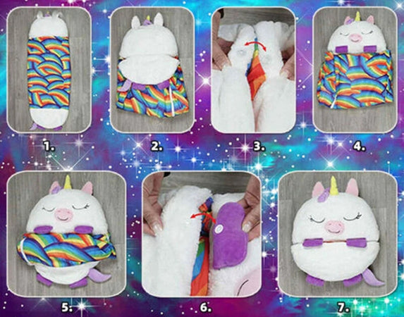 Sacco A Pelo Per Bambini Con Cuscino Morbido Confortevole Pieghevole 2in1 Campeggio Casa