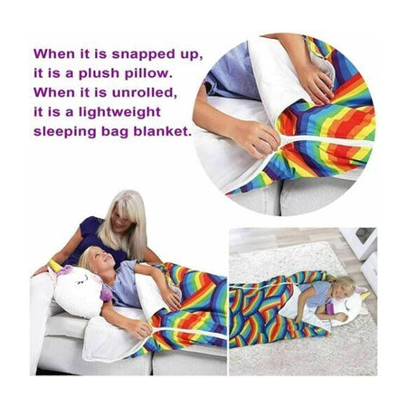 Sacco A Pelo Per Bambini Con Cuscino Morbido Confortevole Pieghevole 2in1 Campeggio Casa