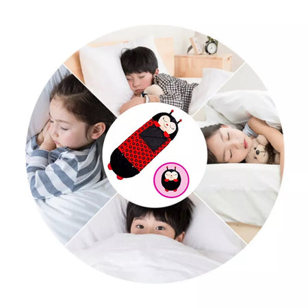 Sacco A Pelo Per Bambini Con Cuscino Morbido Confortevole Pieghevole 2in1 Campeggio Casa