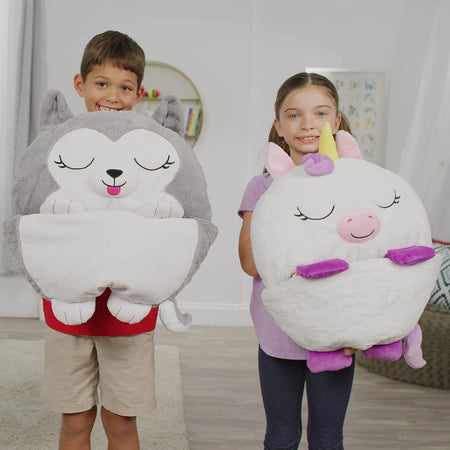 Sacco A Pelo Per Bambini Con Cuscino Morbido Confortevole Pieghevole 2in1 Campeggio Casa