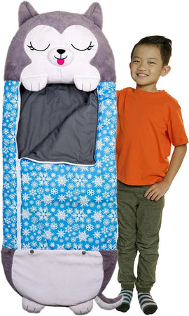 Sacco A Pelo Per Bambini Con Cuscino Morbido Confortevole Pieghevole 2in1 Campeggio Casa