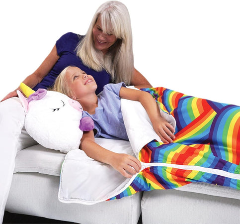 Sacco A Pelo Per Bambini Con Cuscino Morbido Confortevole Pieghevole 2in1 Campeggio Casa