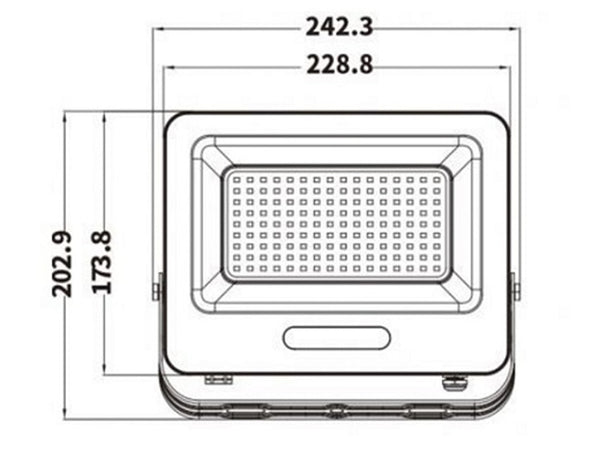 Faro Proiettore Smd Led Floodlight 100w Slim Ip65 Nero Luce 3000k 4000k 6500k Ek05-100w-n